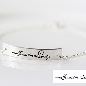 Handwriting Bracelet - Custom Handwriting, Engraved Bracelet, Handwriting Bracelet, Gift for Her, Signature Handwriting Bracelet HND