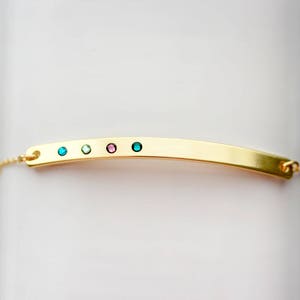 Birthstone Bracelet / Custom Bar Bracelet / Birthstone Jewelry / Gemstone Bracelet / Mom Bracelet / Custom Mom Bracelet / Personalized TBR2 image 2