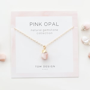 Opal Necklace • Pink Opal Necklace • Gemstone Necklace • October Birthstone • October Birthday Gift • Gift for Bridesmaid • Pink Opal • GM1