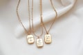 Handwriting Pendant Necklace - Actual Handwriting Jewelry, Custom Gold Pendant, Personalized Signature Necklace, Memorial Gift, Octagon HND