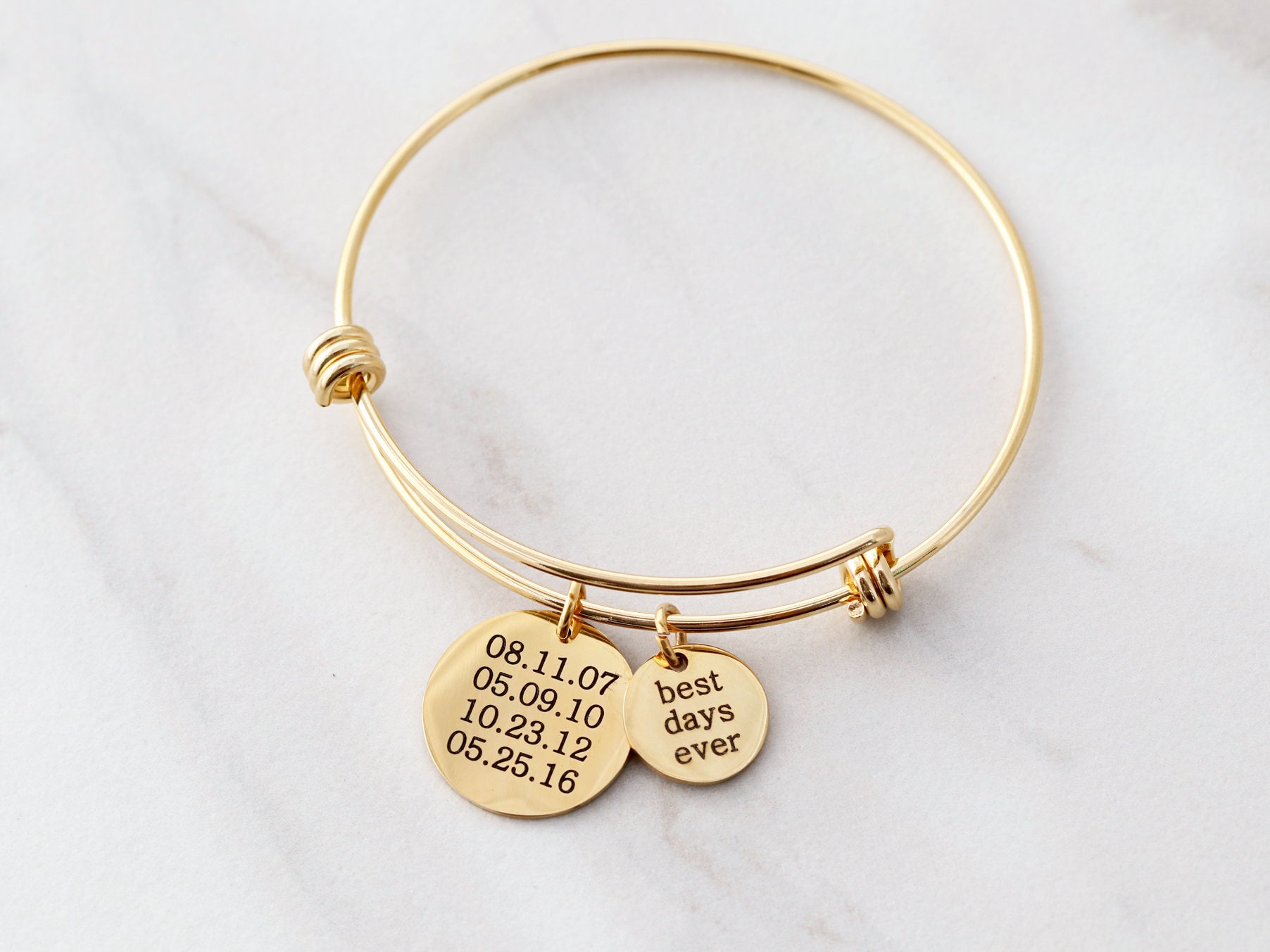 Date Bracelet / Anniversary Gift / Number Bracelet / Wedding Etsy