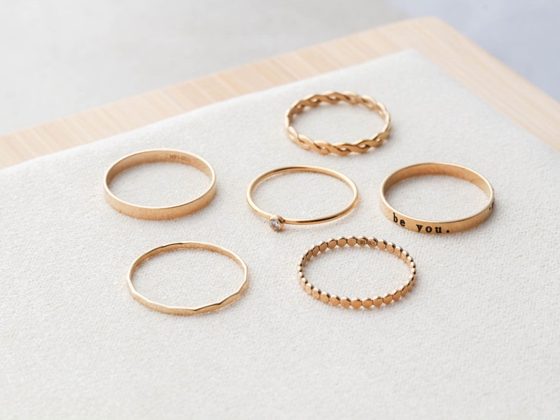 Birthstone Stacking Rings Stackable Rings Dainty Ring Minimalist Mothers Rings Gift for Her Midi Rings Christmas Gift RNG image 8