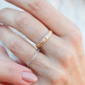 Floral Ring - 14k Gold Filled, Vintage Inspired Gold Ring, Dainty Floral Band, Ornate Gold Filled Ring, Stacking Ring, Carved Floral RNG image 2