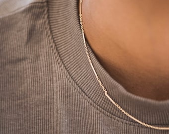 Bar Chain Necklace • Gold Filled Necklace • Sterling Silver Necklace • Layering Necklace • Delicate Necklace • Dainty • Minimal Anklet • LYR