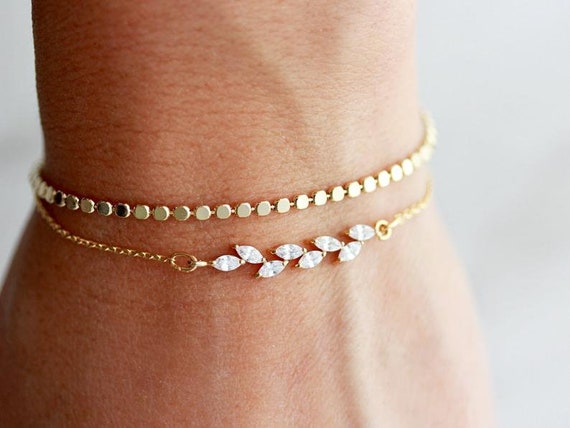 Gift For Girlfriend Bridesmaid Bracelet Dainty Women/'s Bracelets Double Bird Elevator Silver Bracelet Delicate Bracelet Initial Bracelet