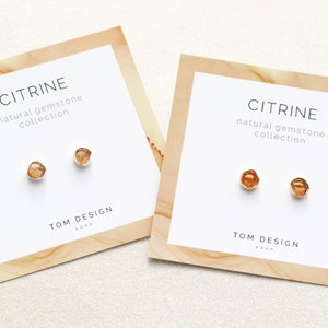 Gemstone Stud Earrings Birthstone Post Earrings Natural Gemstones Birthstone Gift Birthday Gift Bridesmaids Birthstone Gift GPT image 9