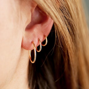 Endless Hoop Earrings • Gold Filled Hoop Earrings • Sterling Silver Hoop Earrings • Twist Hoop • Huggie Hoop • Gift • Hypoallergenic ERG