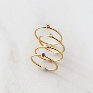 Birthstone Stacking Rings Stackable Rings Dainty Ring Minimalist Mothers Rings Gift for Her Midi Rings Christmas Gift RNG image 5