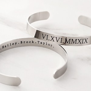 Gift for Him • Men's Cuff Bracelet • Men's Personalized Bracelet • Groom Gift • Men's Bracelet • Custom Engraved Cuff • Custom Mens, ECB image 3