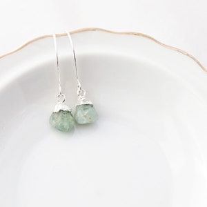 Aquamarine Earrings Aquamarine Threader Earrings • Aquamarine Gemstone • Dangle Earrings • March Birthday • Gift for Her Aquamarine - VARO image 3
