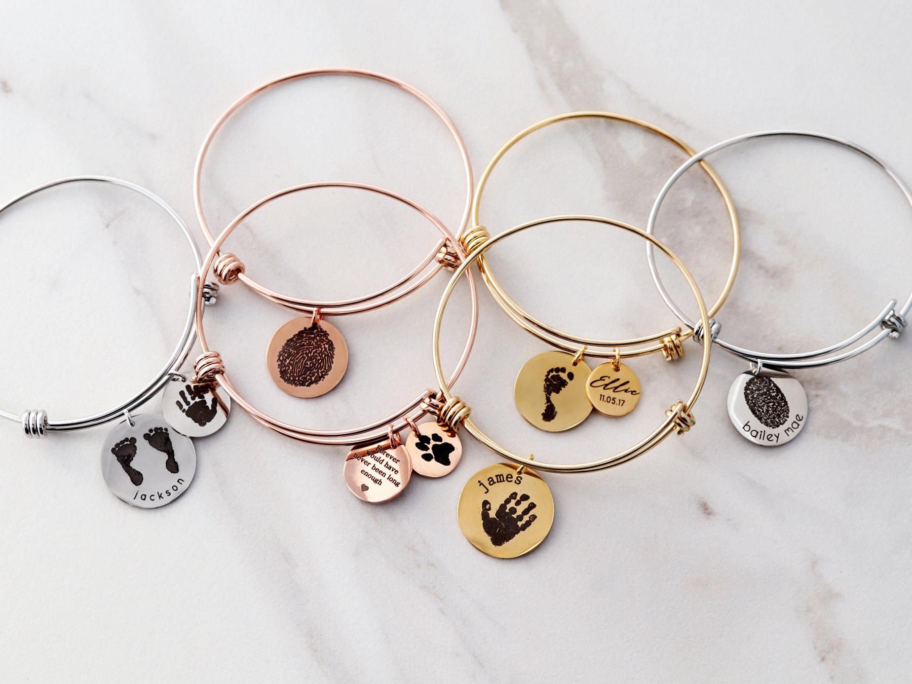Paw Print Bracelet • Pet Memorial • Paw Print Jewelry • Engraved Paw ...