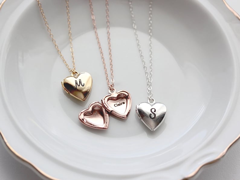 Heart Locket Personalized Lockets Engraved Image 0