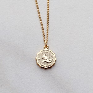 Zodiac Coin Necklace Zodiac Necklace Scorpio Zodiac Necklace Leo Necklace Libra Necklace Zodiac Virgo Necklace ZODC image 9