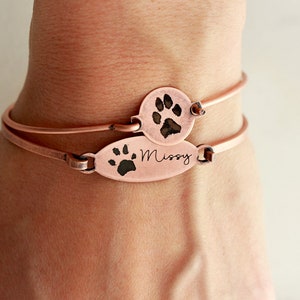Paw Print Bracelet - Pet Memorial Bracelet, Actual Paw Print Jewelry, Personalized Pet Bracelet, Cat Dog Memorial Gift, Pet Loss Gift HND image 3