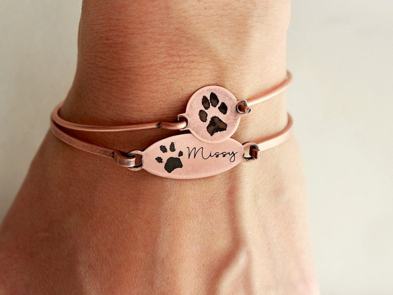 Paw Print Bracelet - Pet Memorial Bracelet, Actual Paw Print Jewelry, Personalized Pet Bracelet, Cat Dog Memorial Gift, Pet Loss Gift HND image 3