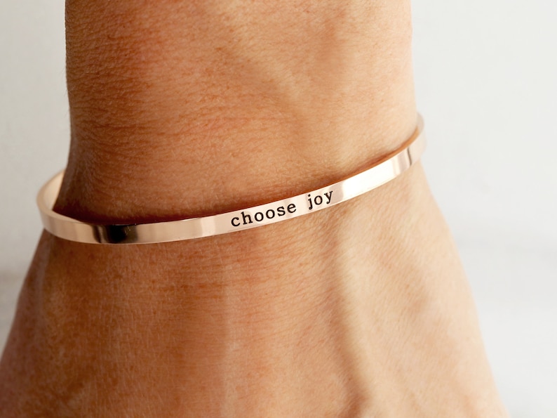 Personalized Stacking Bracelet Layering Bracelet Personalized Bracelet Engraved Cuff Custom Engraving Gift for Her Skinny ECB image 5