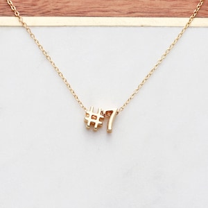 Number Charm Necklace Personalized Number Gift for mom friend wife kids Team Number Anniversary Date Favorite Number Lucky Gold NUM image 3