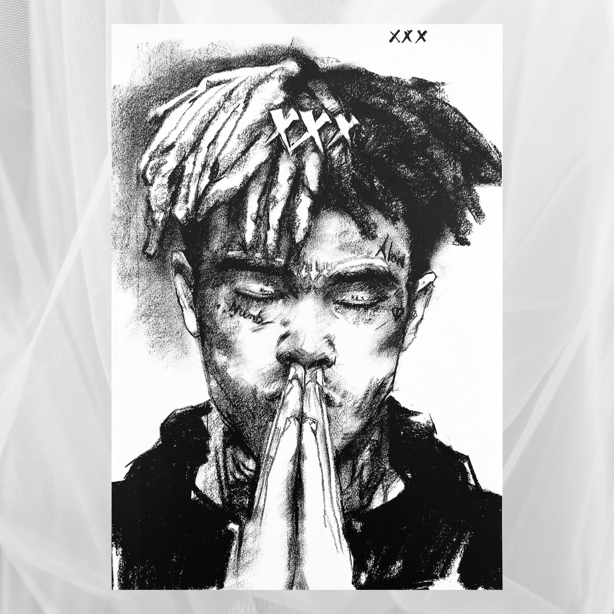 絵 xxxtentacion Charcoal Drawing: 