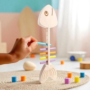 Montessori Wooden Balance Toy – Color Matching Sensory Game for Toddlers, Fine Motor Skill Educational Preschool Toy