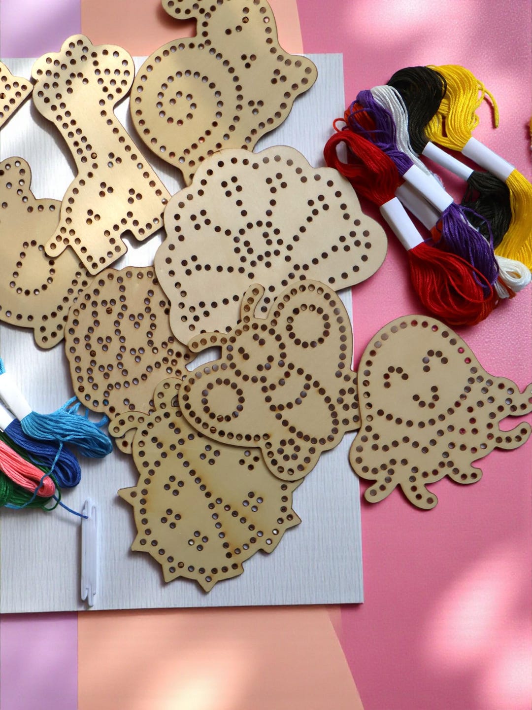 DIY Wooden Lacing & Stitching Boards – Animal Sewing Craft Kit, Hand ...