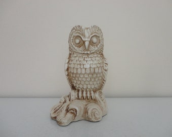 VINTAGE ivory white OWL BOOKEND - owl decor - owl collectible - kid's room decor - nursery decor - woodland decor