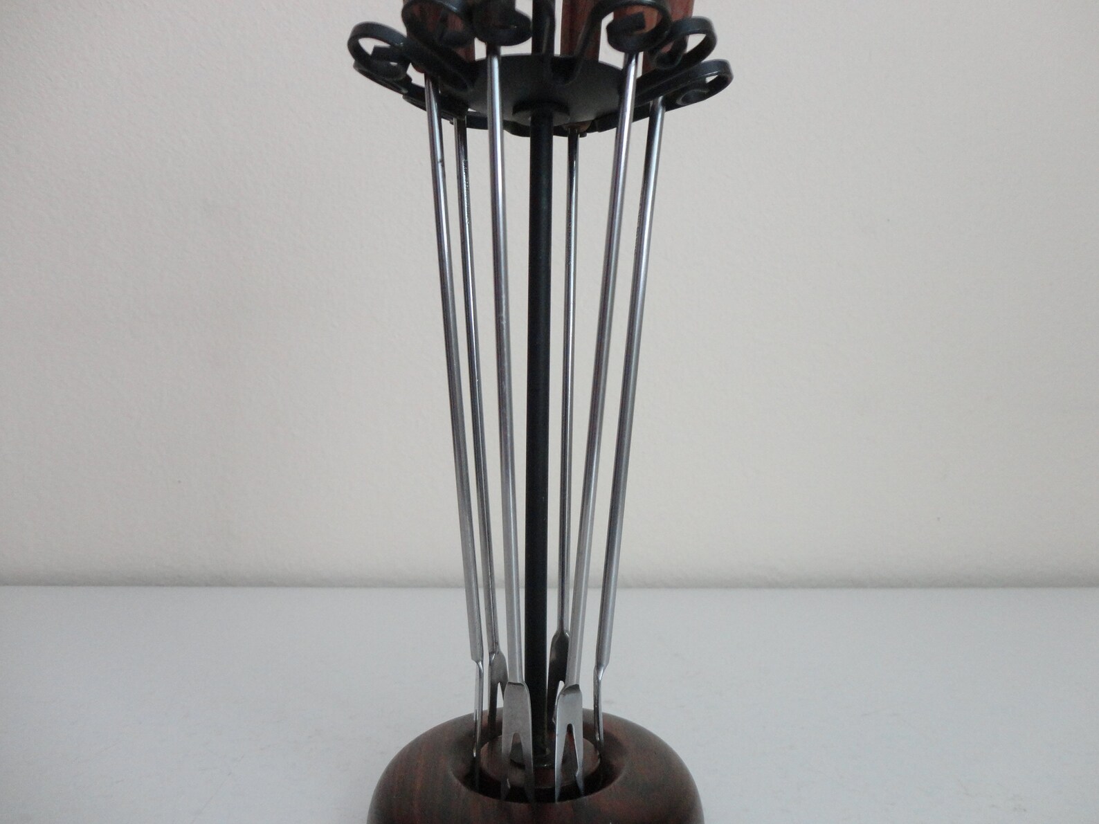 VINTAGE midcentury 6 piece FONDUE FORK on stand set Fred Etsy