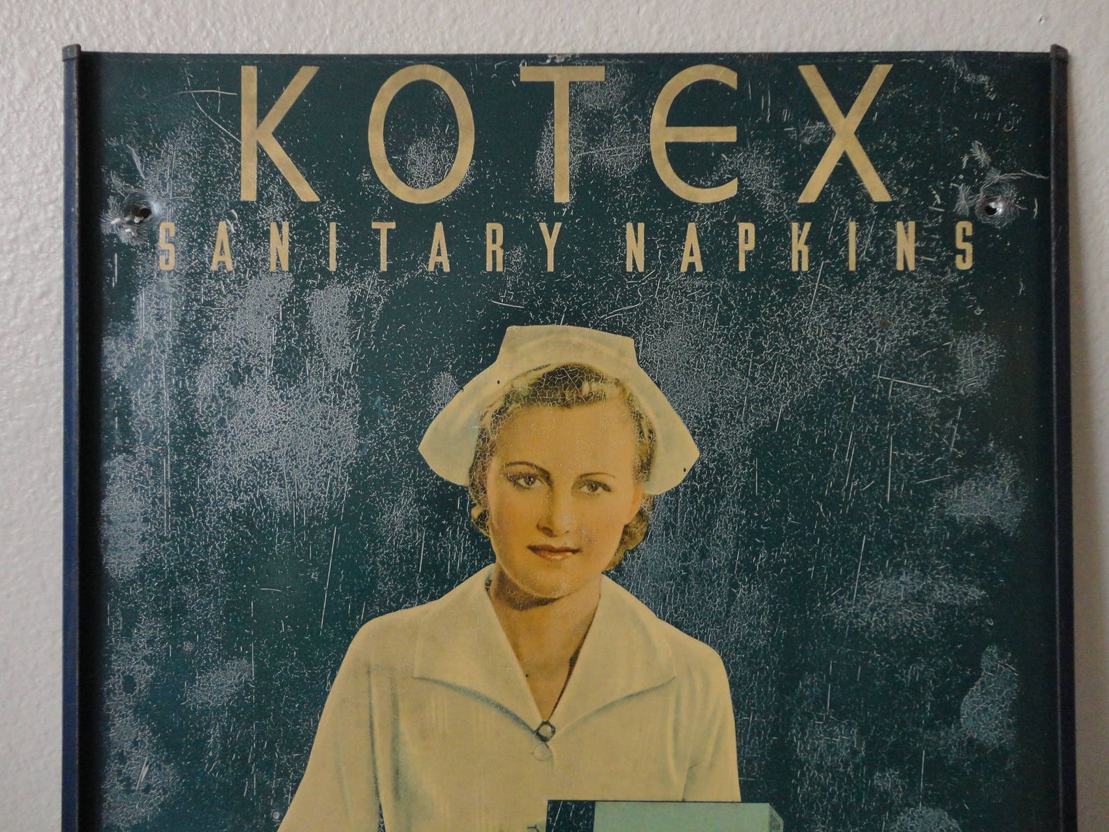 VINTAGE 1940s metal KOTEX sanitary napkins advertising SIGN Etsy