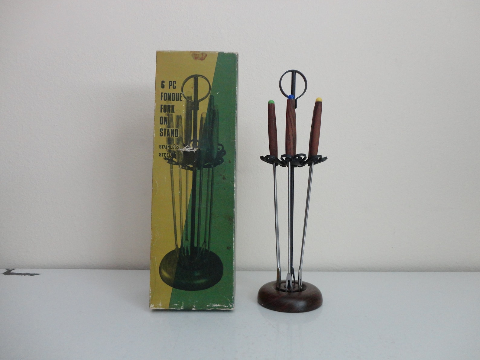 VINTAGE midcentury 6 piece FONDUE FORK on stand set Fred Etsy