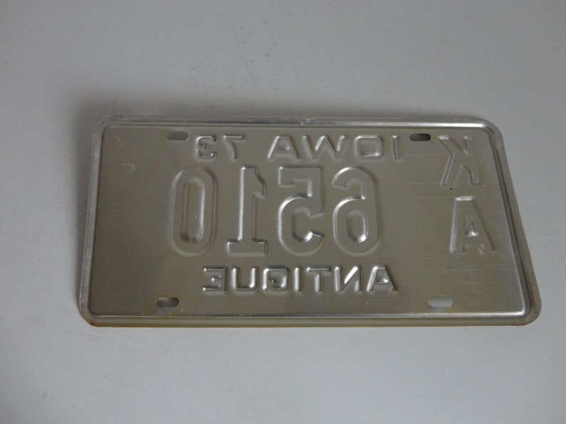 VINTAGE 1973 White and Black IOWA License PLATE 1970s Iowa Etsy