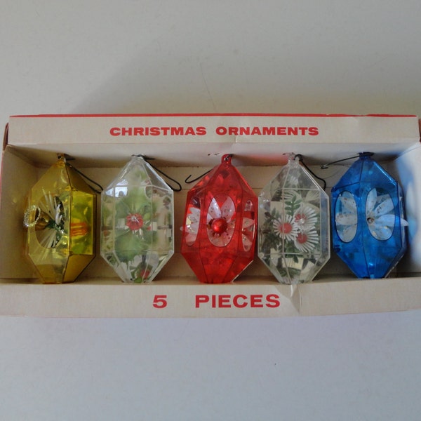 VINTAGE 1960s jewelbrite CHRISTMAS ORNAMENTS