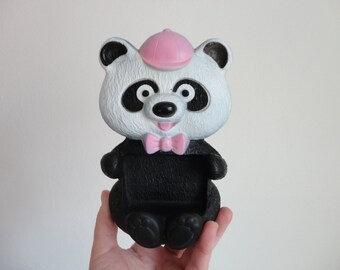 VINTAGE 1970s avon randy PANDA soap dish HOLDER - kawaii | kitsch | cute panda decor - kid bathroom decor - please read listing