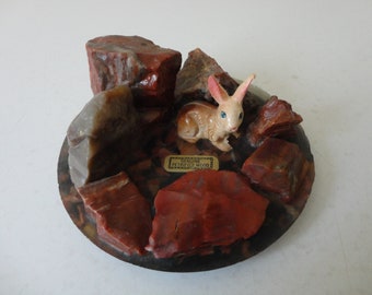 VINTAGE 60s 70s genuine petrified wood in resin grand canyon SOUVENIR - fred harvey store - petrified wood souvenir - vintage grand canyon