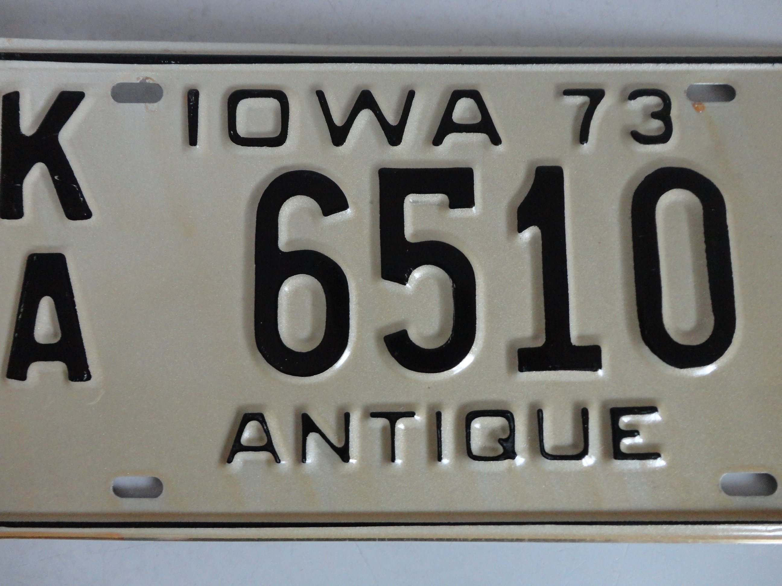 VINTAGE 1973 White and Black IOWA License PLATE 1970s Iowa Etsy
