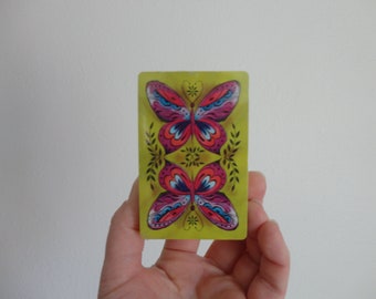VINTAGE new old stock DECK of butterfly playing CARDS - retro vintage butterfly - game night - unopened | in original packaging