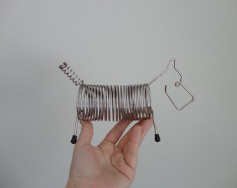 VINTAGE wire metal DOG mail HOLDER - home | work office decor - desk decor - vtg dog decor - scottie | westie terrier - please read listing