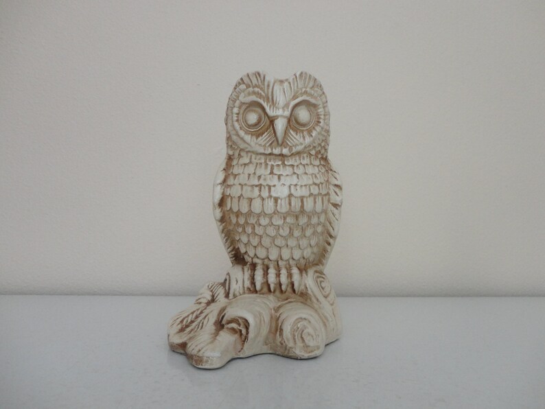 VINTAGE Ivory White OWL BOOKEND Owl Decor Owl Collectible Etsy