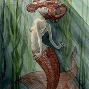 Kelp Forest Mermaid print - 8x10 or 11x14