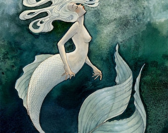 White Mermaid - 8x10 print