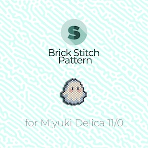 Cute Ghost Brick Stitch Pattern and Peyote Pattern - for Miyuki Seed Beads 11/0