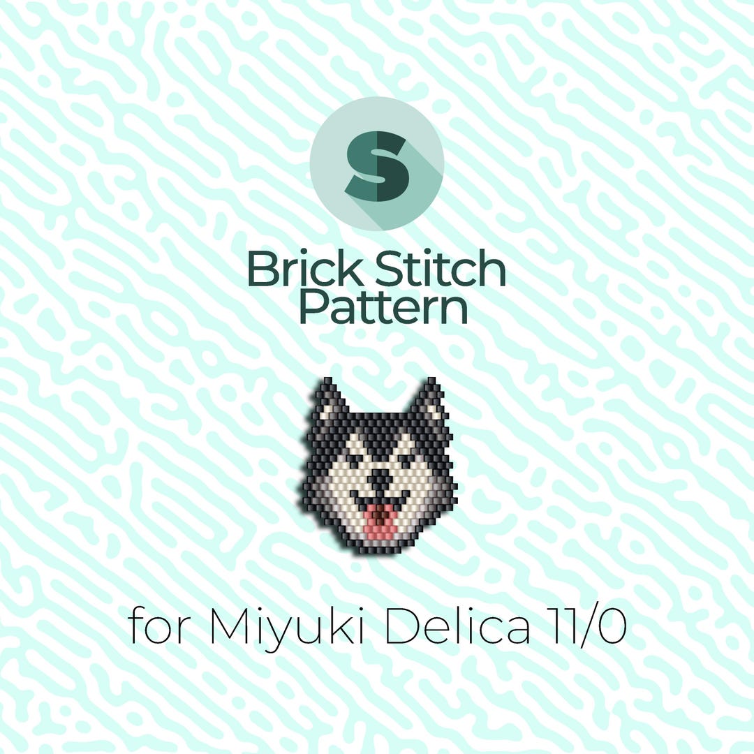 Husky Brick Stitch Pattern and Peyote Pattern for Miyuki Seed Beads 11/