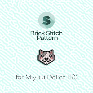 Funny Cat Brick Stitch Pattern and Peyote Pattern - for Miyuki Seed Beads 11/0