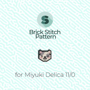Mini Gray Kitten Brick Stitch Pattern and Peyote Pattern - for Miyuki Seed Beads 11/0