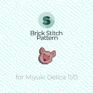 Cute Piggy Brick Stitch Pattern and Peyote Pattern - for Miyuki Seed Beads 11/0