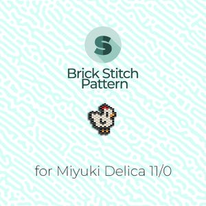 Mini Hen Brick Stitch Pattern and Peyote Pattern - for Miyuki Seed Beads 11/0