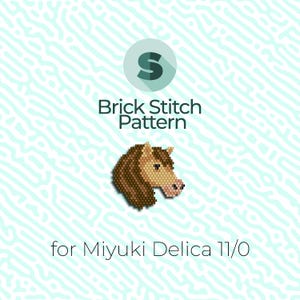 Beige Horse Brick Stitch Pattern and Peyote Pattern - for Miyuki Seed Beads 11/0