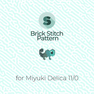 Mini Chameleon Brick Stitch Pattern and Peyote Pattern - for Miyuki Seed Beads 11/0