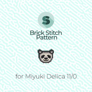 Panda Brick Stitch Pattern and Peyote Pattern - for Miyuki Seed Beads 11/0
