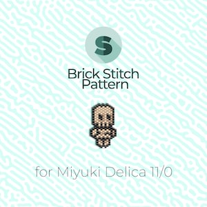 Happy Skeleton Brick Stitch Pattern and Peyote Pattern - for Miyuki Seed Beads 11/0