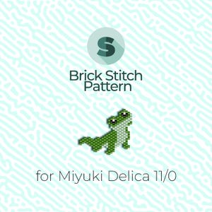 Cute Lizard Brick Stitch Pattern and Peyote Pattern - for Miyuki Seed Beads 11/0