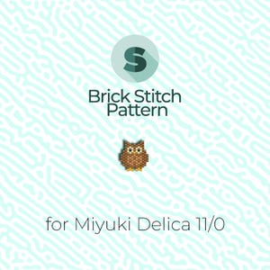 May include: A brown owl bead pattern for brick stitch using Miyuki Delica 11/0 beads.